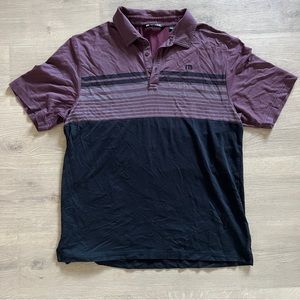 Travis Mathew Gold Polo Burgundy and Black
